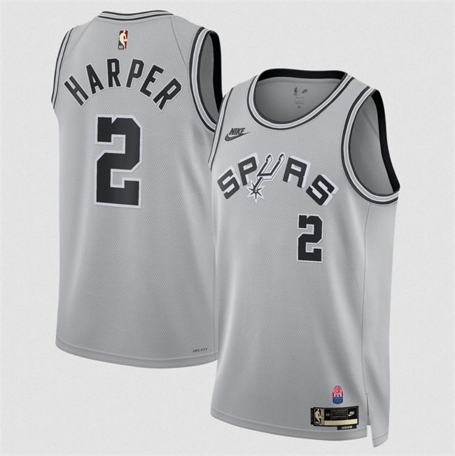 Men's Silver San Antonio Spurs #2 Dylan Harper 2026/27 Classic Edition Stitched Basketball Jersey